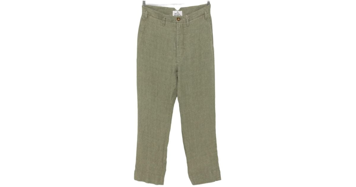 Vivienne Westwood Linen Trousers in Green for Men | Lyst UK