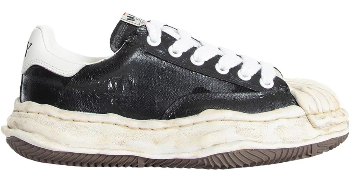 Maison Mihara Yasuhiro Blakey Torn-Film Lace-Up Sneakers in Black for ...