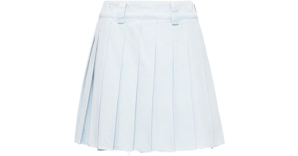 Miu Miu Denim Miniskirt in Blue | Lyst