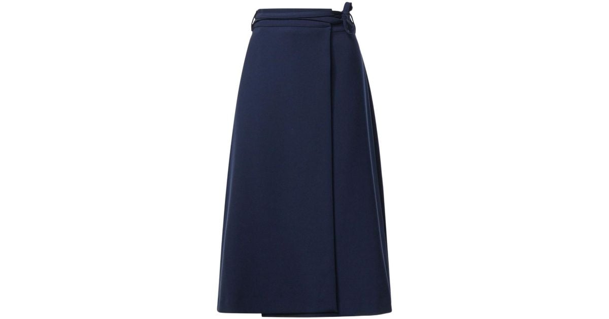 Ottod'Ame Ottod'Ame Belted Wrap Midi Skirt in Blue | Lyst