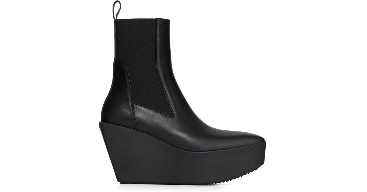 Rick Owens Square Toe Chelsea Boots in Black for Men | Lyst