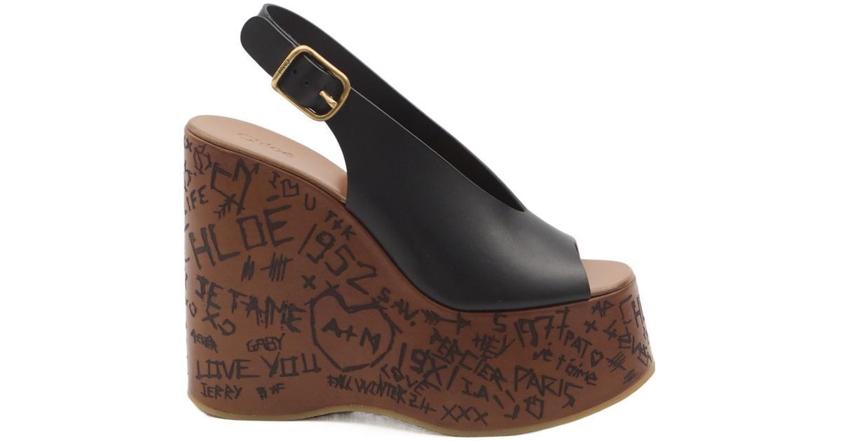 Chloé Chloé Maxime Open Toe Heeled Sandals in Brown | Lyst