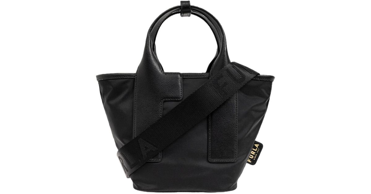 Furla Mini Piuma Tote Bag in Black | Lyst