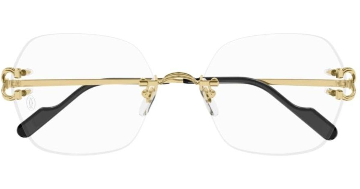 Cartier Rimless Geometric Glasses And Frames | Lyst UK
