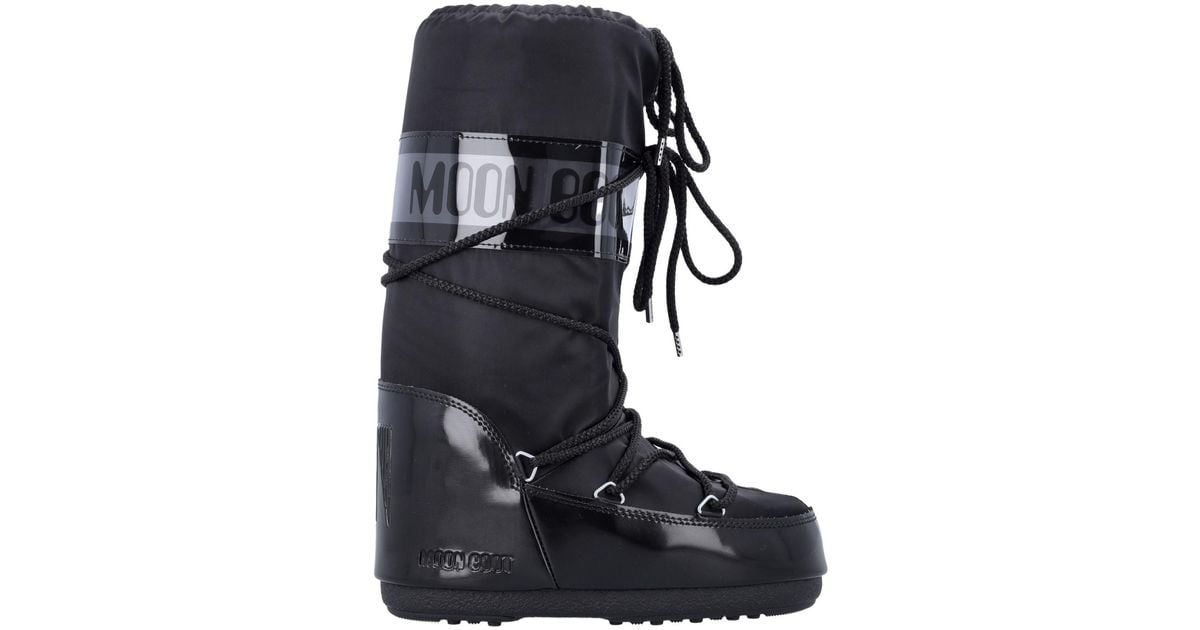 Moon Boot Icon Glance Satin Lace-Up Snow Boots in Blue for Men | Lyst