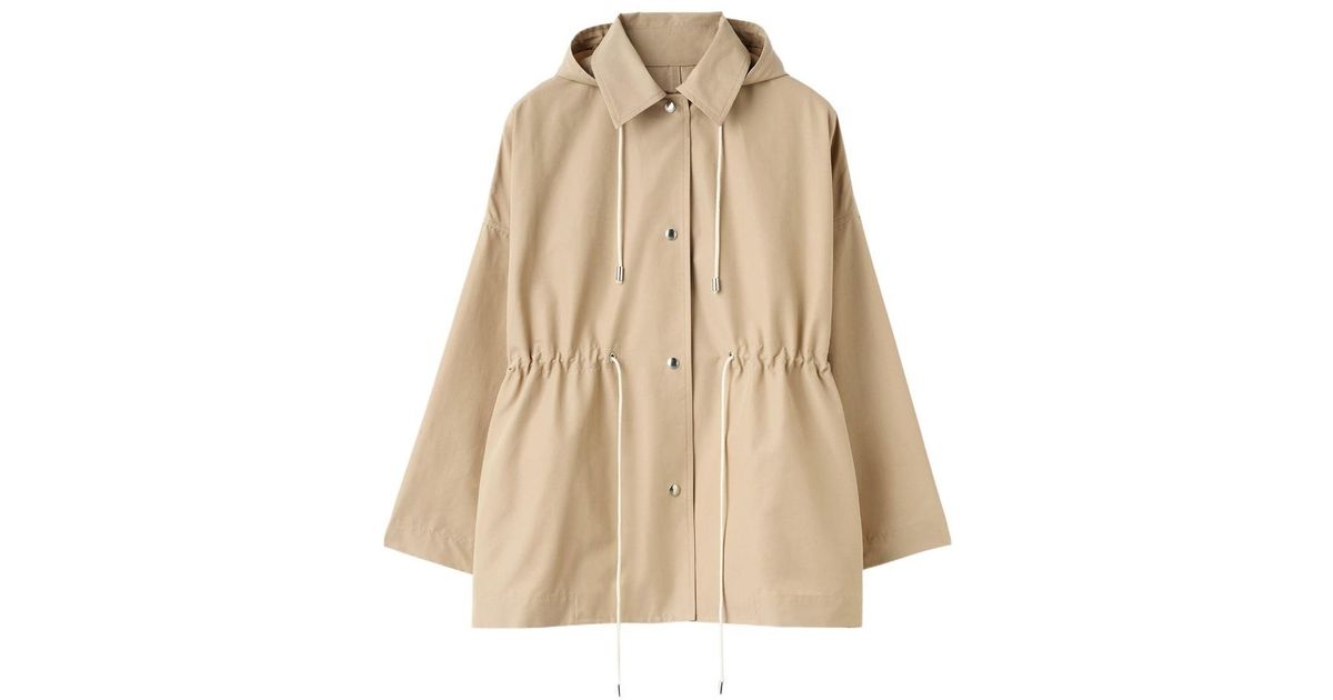 TOTEME Hooded Drawstring Parka in Natural | Lyst