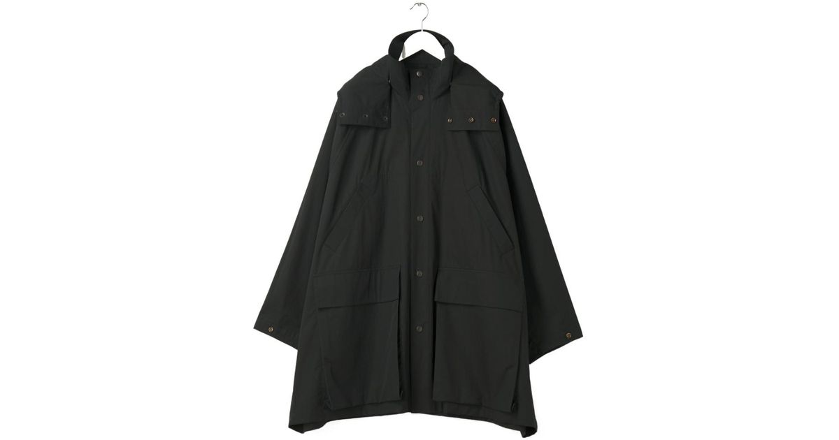Lemaire Removable Hood Raincoat in Black | Lyst Lemaire Removable Hood Raincoat in Black | Lyst
