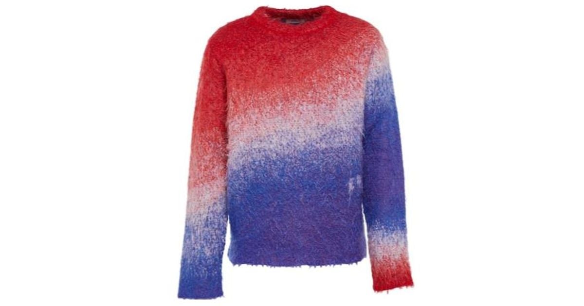 ERL Crew Neck Knit Sweater in Red for Men | Lyst