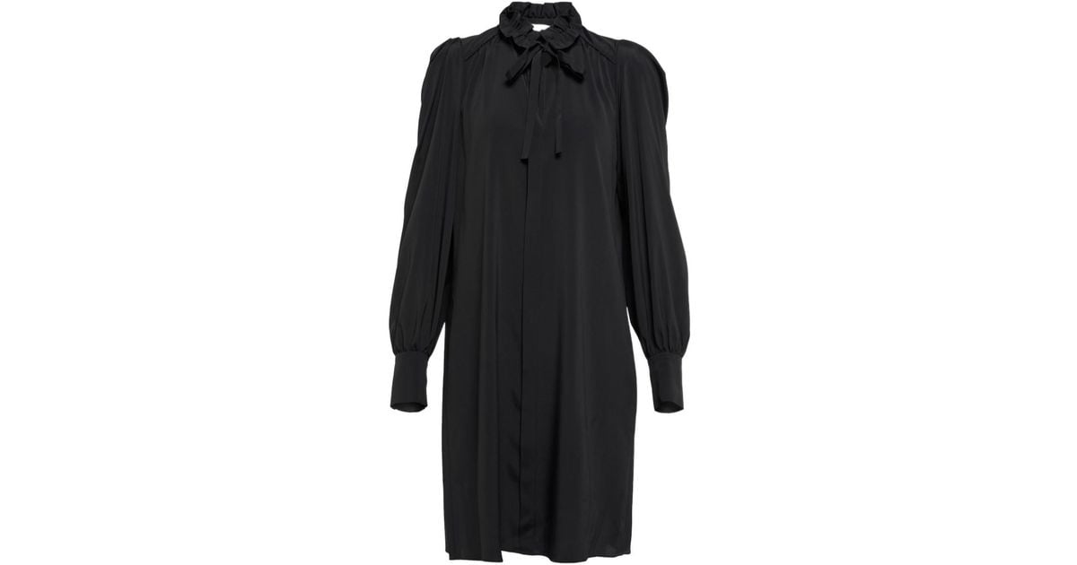 Dorothee Schumacher Tie-Neck Minidress in Black | Lyst