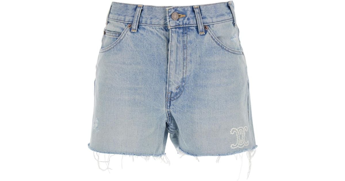Celine Skate Shorts in Blue | Lyst