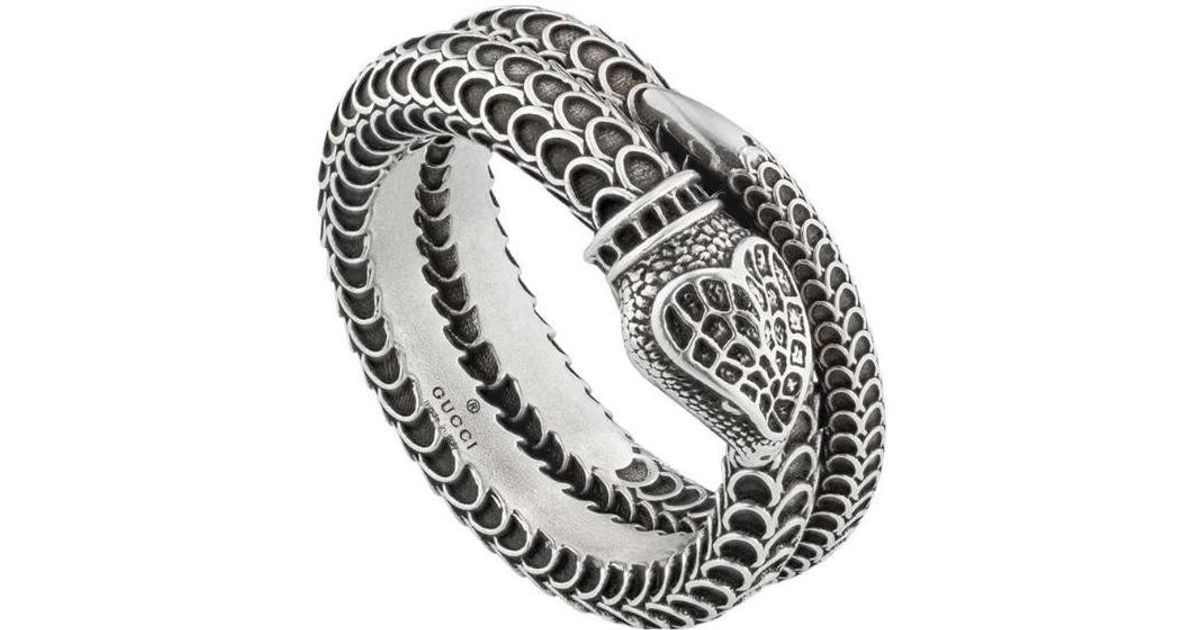 Gucci Ring Pattern Gucci Logo Snake Pattern Ring in Metallic for Men | Lyst