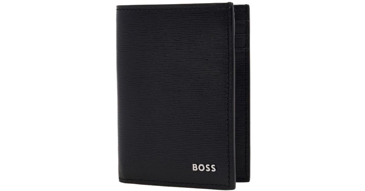 BOSS Solid Color Wallet in Black for Men | Lyst