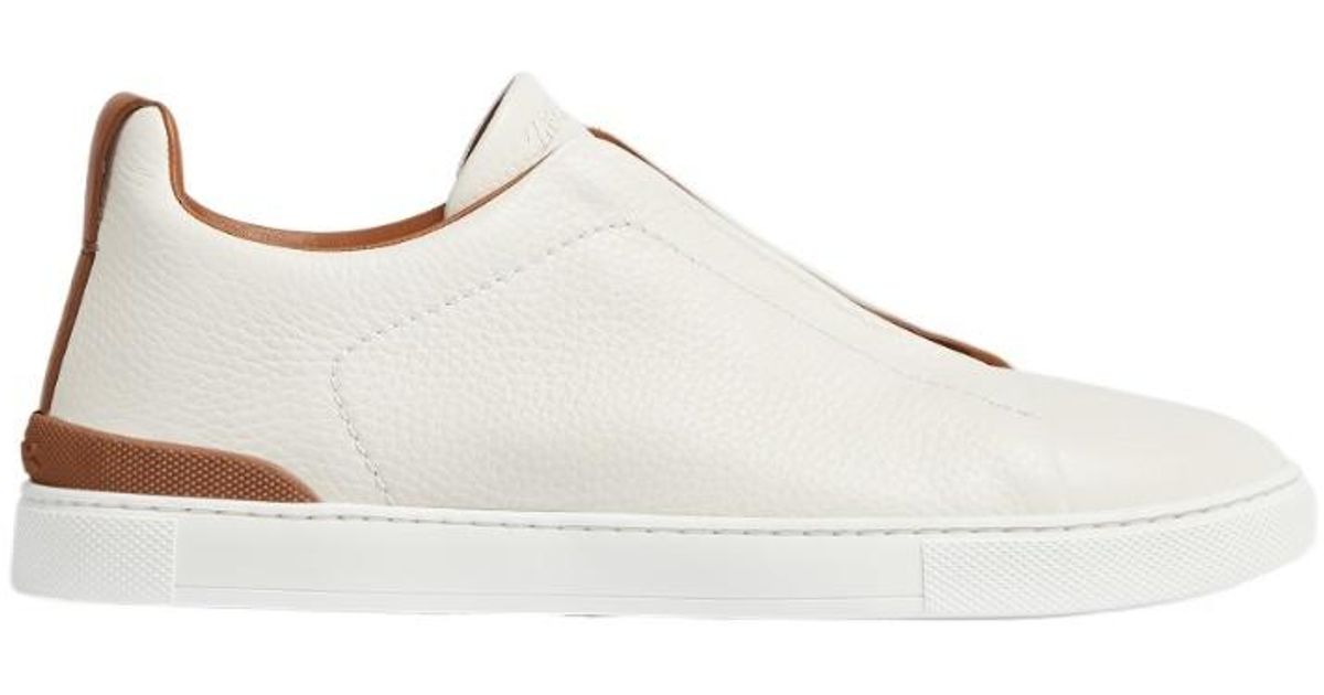 ZEGNA Z Round Toe Low-Top Sneakers in White for Men | Lyst