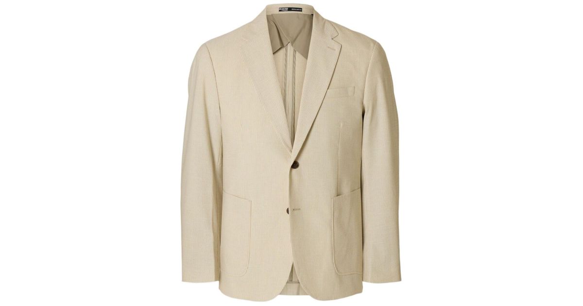 Men’s Brown Seersucker Blazer - 100% Cotton main image 0