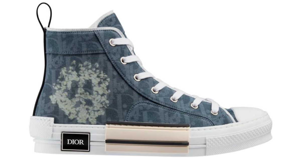 希少コラボ【Dior x Denim Tears】Sneaker B23 High-Top Sneaker Dior x Denim Tears Men's Dior Tears B23 Blue Dior Oblique