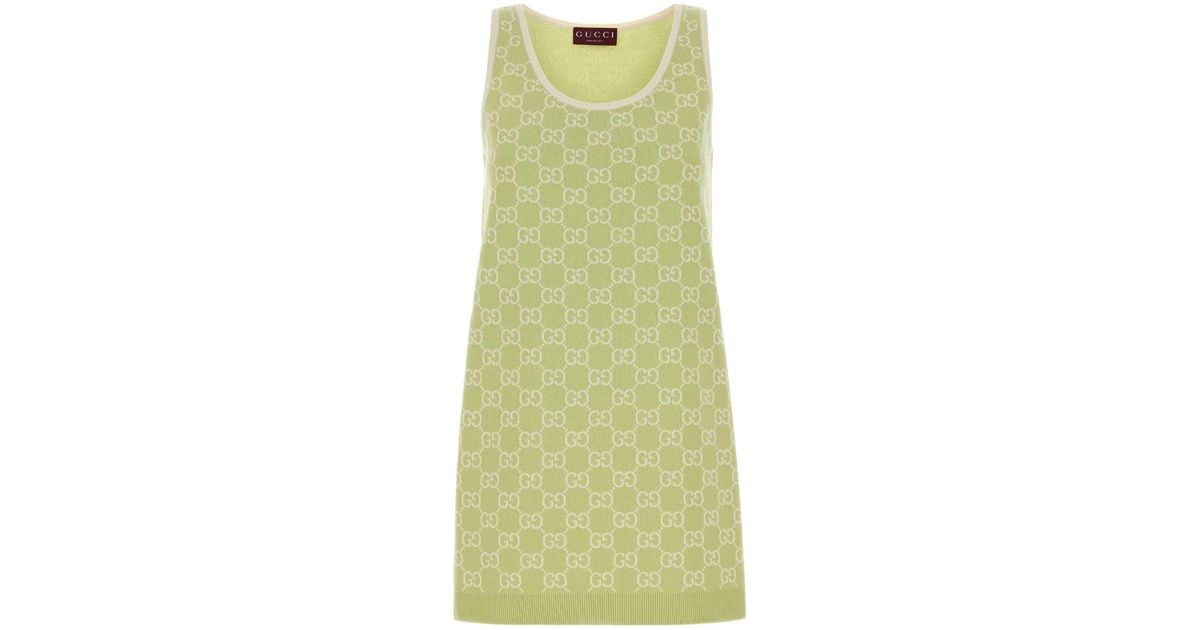 gucci knit dress Monogrammed Intarsia Sleeveless in Yellow Web Collection: Birthday dress