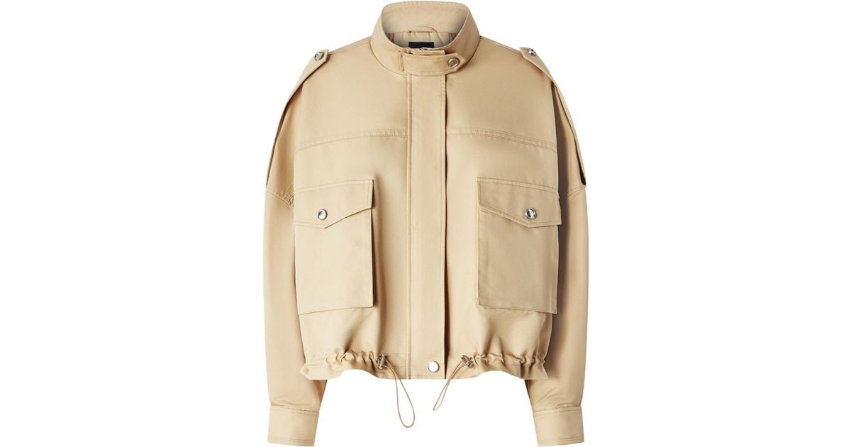 ジャケット Pinko COME MAI JACKET Pinko Mock-Neck Drawstring Jacket in Natural | Lyst