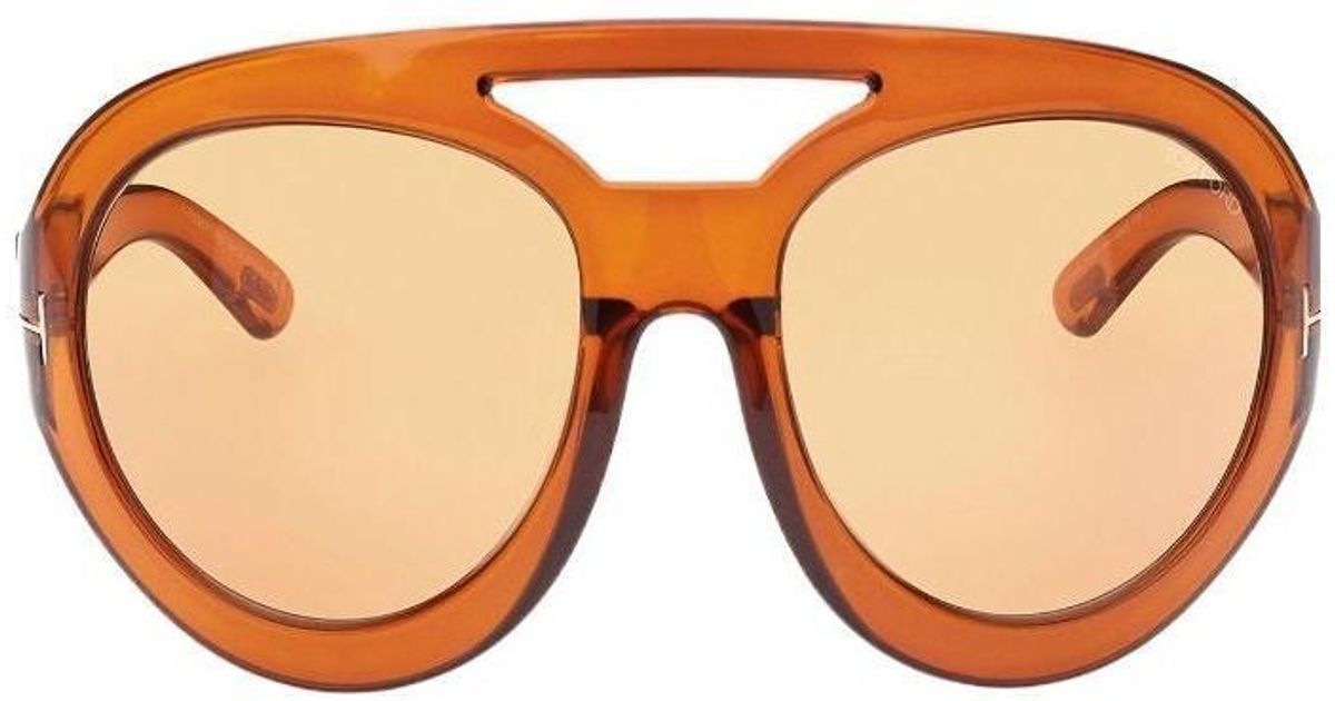 Tom Ford Serena Brown/Gold Sunglasses Tom Ford Stavros Sunglasses FT1204 30E Shiny Deep Gold - eye  main image 2