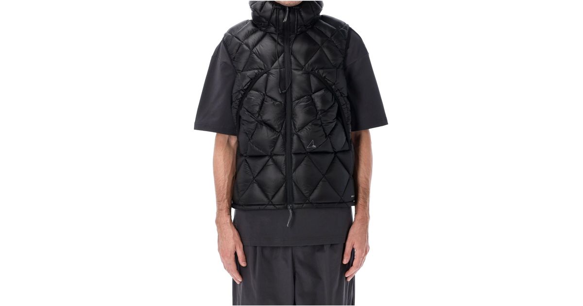 Moenga Roa ROA Hooded Vest in Black for Men | Lyst