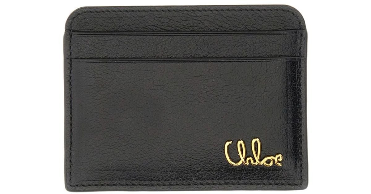 Chloé Chloé Iconic Card Holder in Black | Lyst