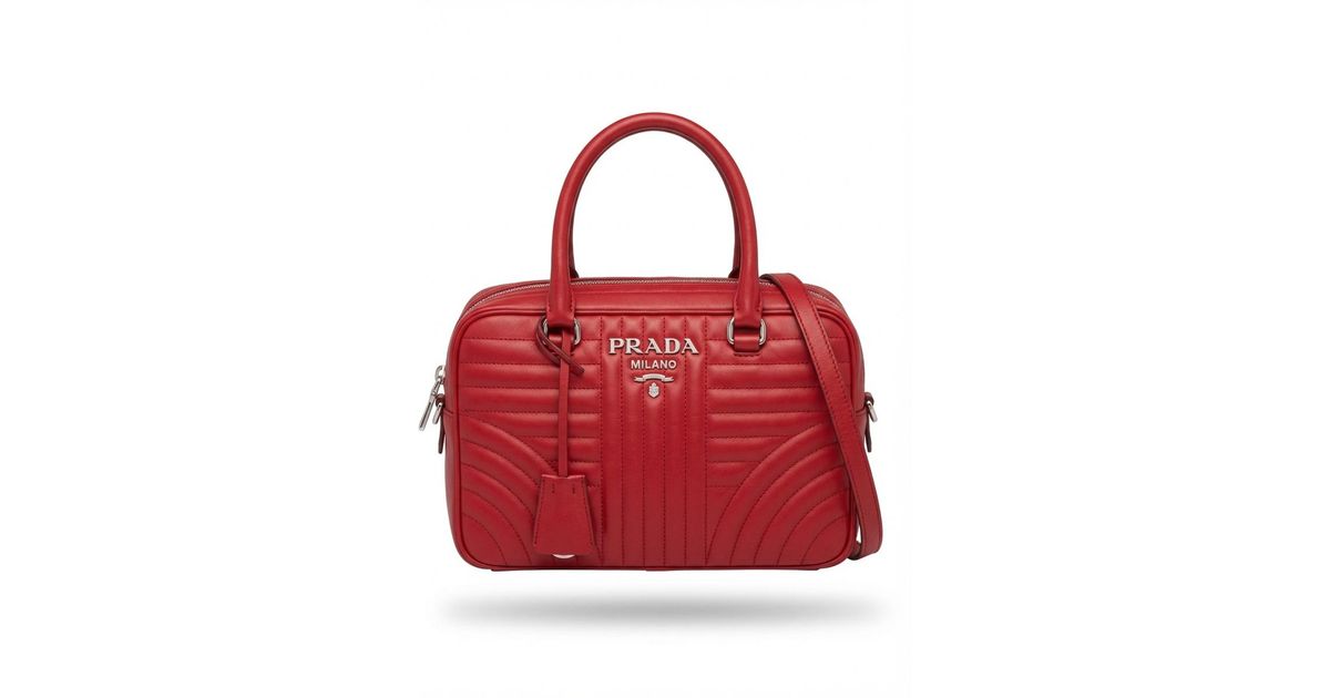 Prada Logo Shoulder Bag in Red | Lyst