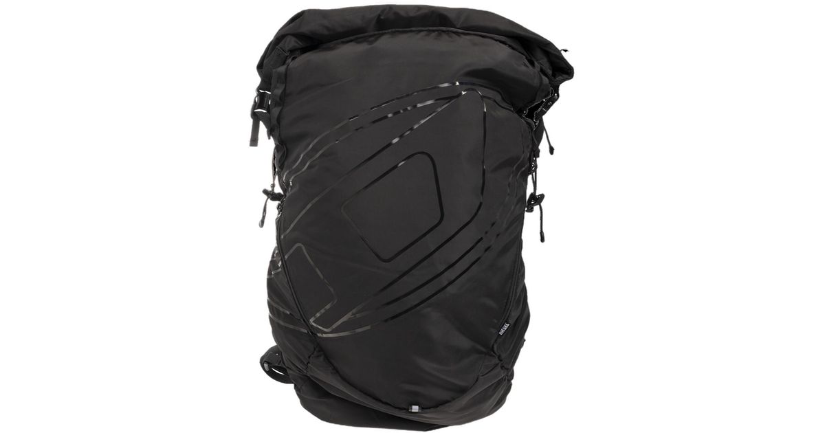 DIESEL Logo Backpack in Black for Men | Lyst