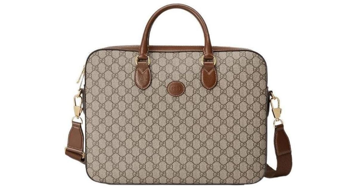 GUCCI ビジネスバッグ モノグラム Gucci Interlocking G Monogram Laptop Bag for Men | Lyst
