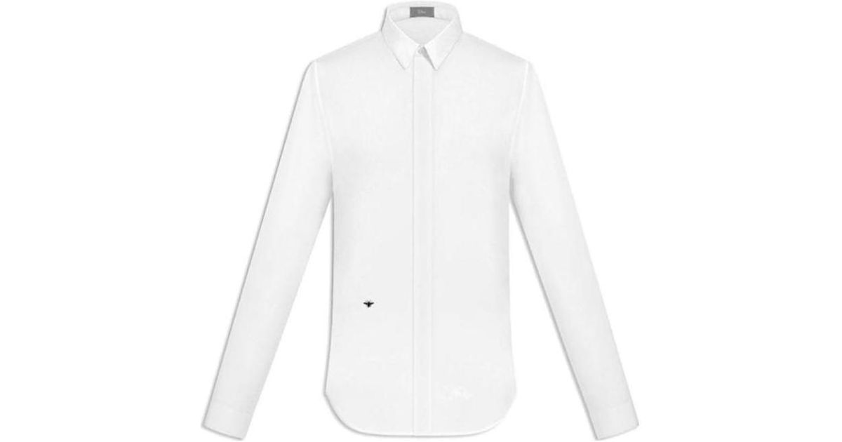 Dior Homme Bee Embroidered Long-Sleeved Shirt in White for Men | Lyst