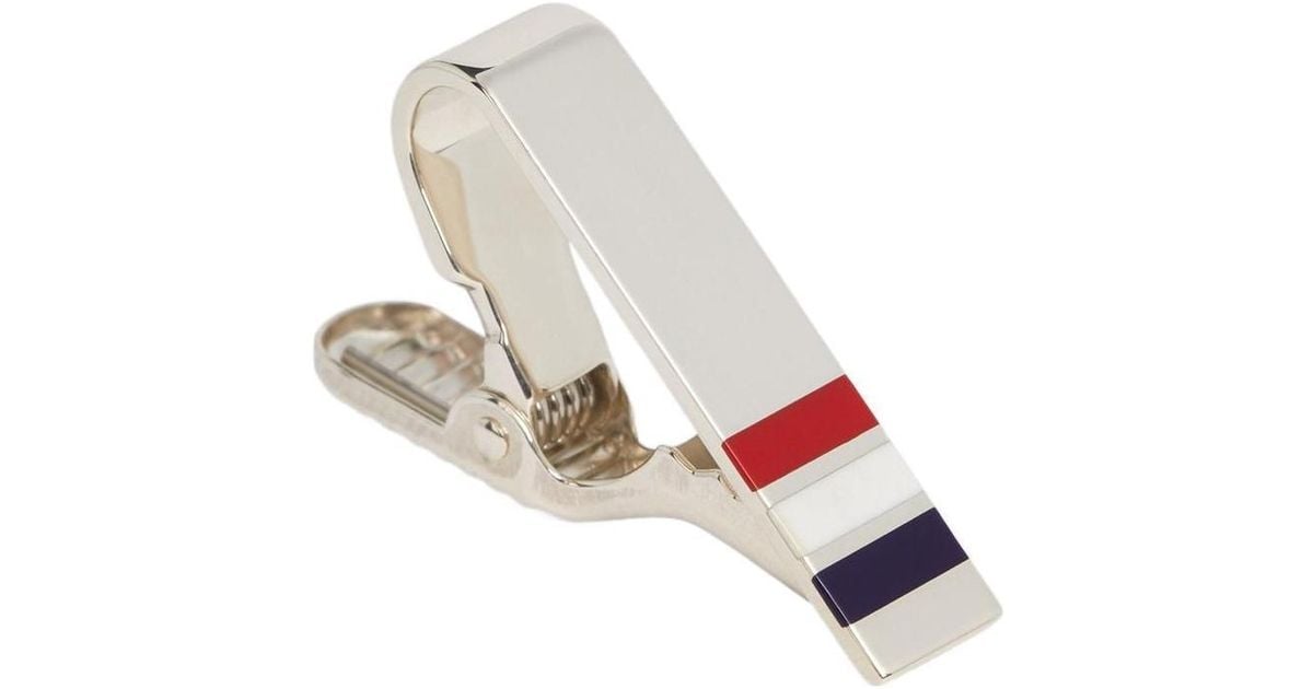Thom Browne Vertical Short Tie Bar in White for Men | Lyst UK