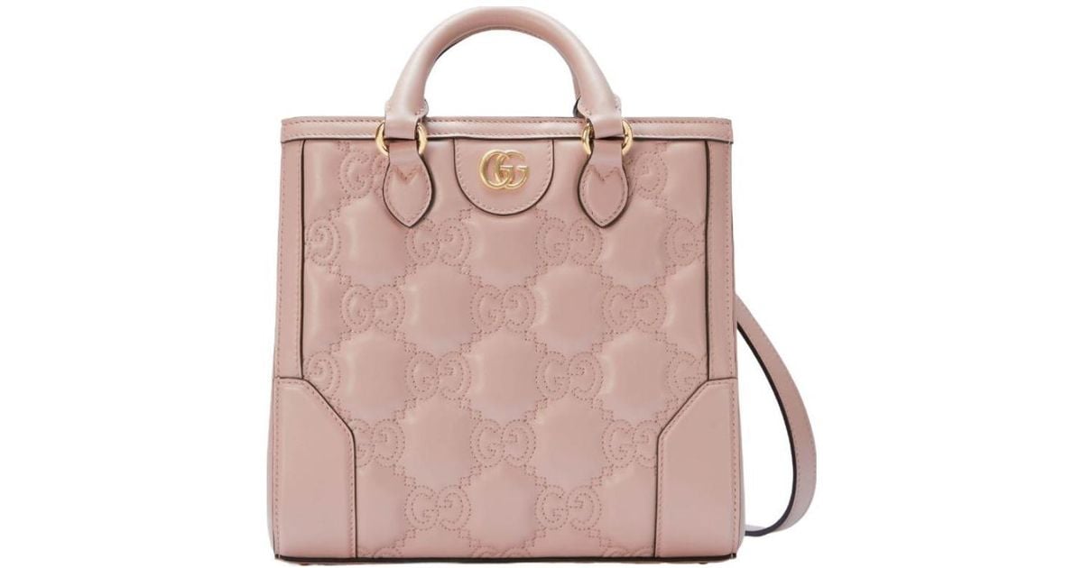 Gucci Gg Logo-Embossed Mini Tote Bag in Pink | Lyst