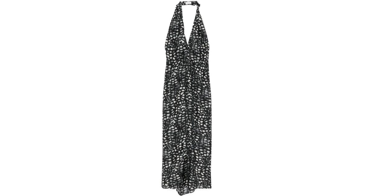 Dries Van Noten Halter Neck Dress in Black | Lyst