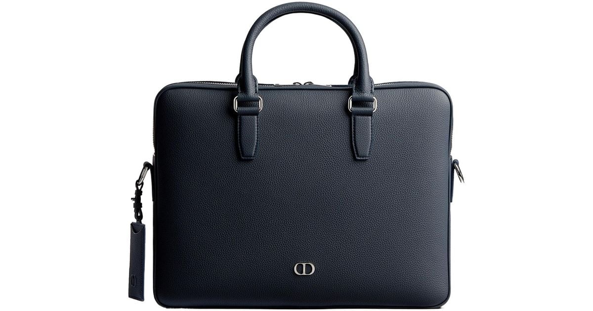 Dior Cd Icon Zipped Briefcase in Blue for Men | Lyst