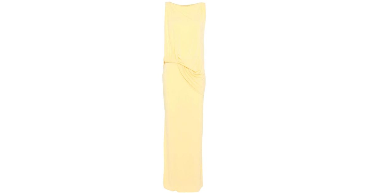 Jacquemus Twist Detailed Long Dress in Yellow | Lyst