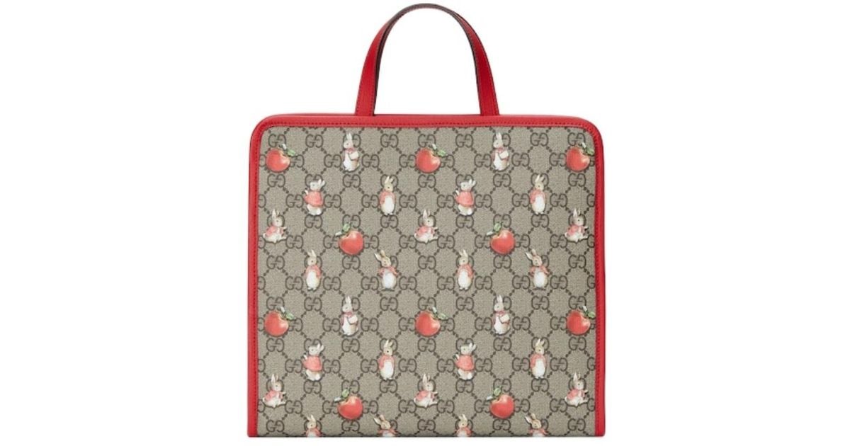 2点セットGUCCI × PETER RABBIT ロンパース&スタイ Gucci Peter Rabbit X Tote Bag in Brown | Lyst