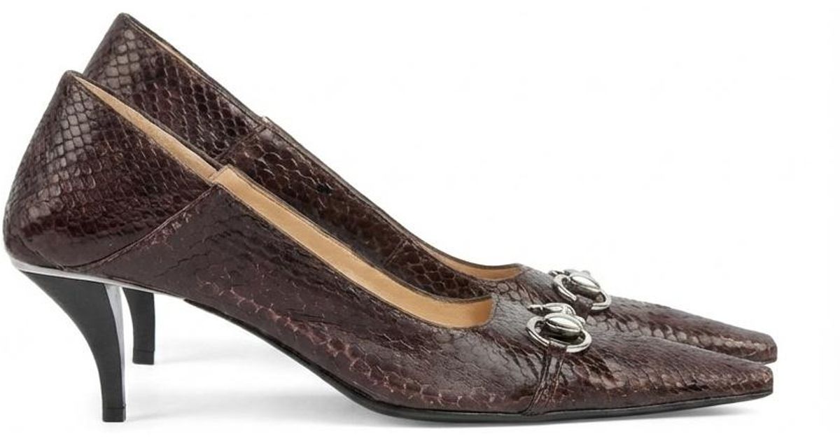 Gucci Python Print Pump Gucci Vittoria Python Pump in Brown | Lyst