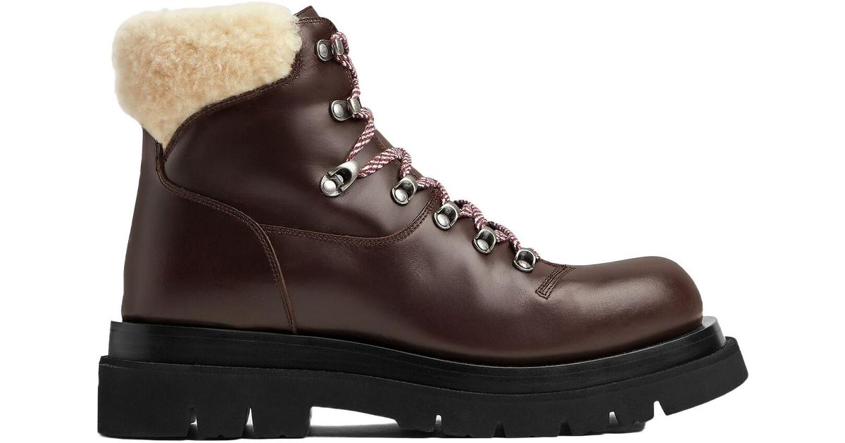 Bottega Veneta Men’s Brown Leather Lug Sole Hiking Ankle Boots Italy Size 11 Bottega Veneta Lug Hiking Ankle Boot in Brown for Men | Lyst main image 3