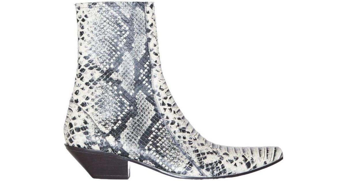 snakeskin cuban heel boots