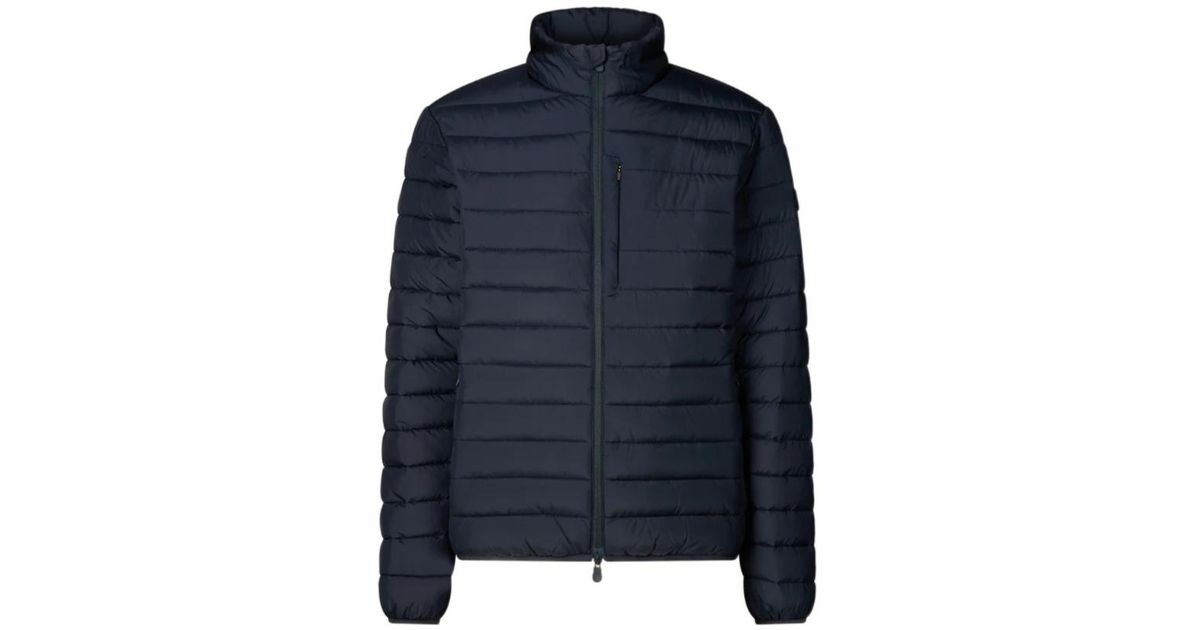 Up Jacket Save The Duck Zip-Up Down Jacket in Blue for Men | Lyst