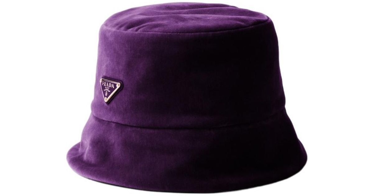 Prada Velvet Bucket Hat in Purple Lyst