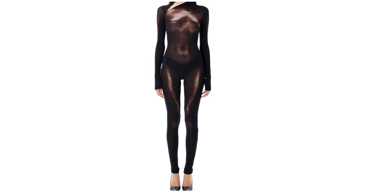 Jean Paul Gaultier Jumpsuit Mesh Body Dust in Black | Lyst