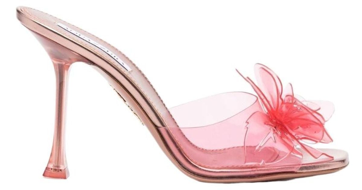 Aquazzura Zsa Zsa Slip-On Mules in Pink | Lyst