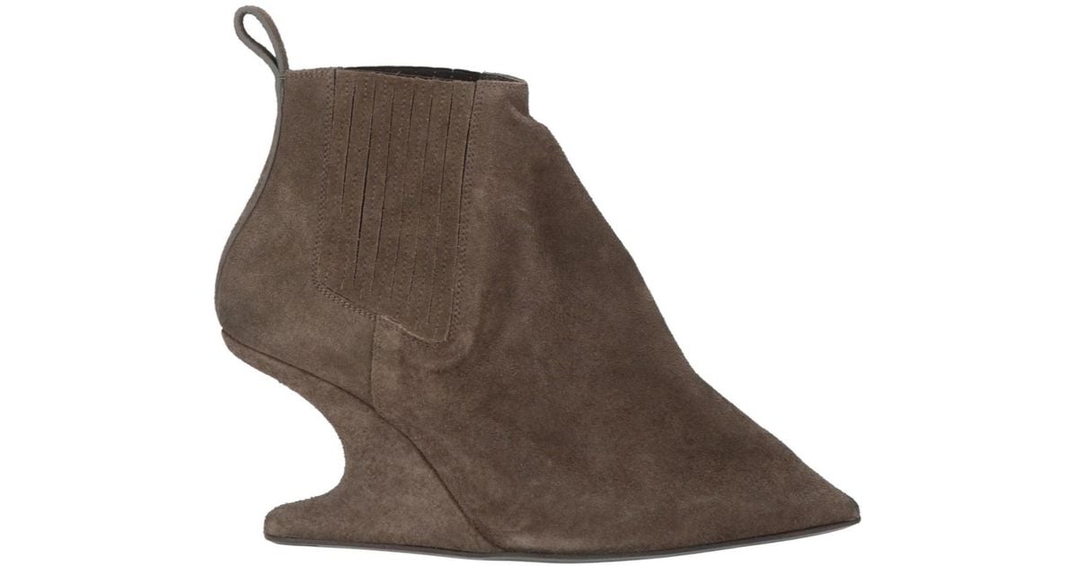 Rick Owens Suede Chelsea Boots in Brown | Lyst