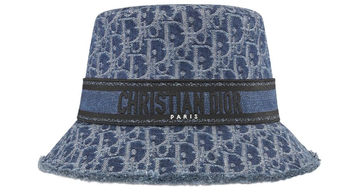 Dior D-Bobby Oblique Small Brim Bucket Hat in Blue | Lyst