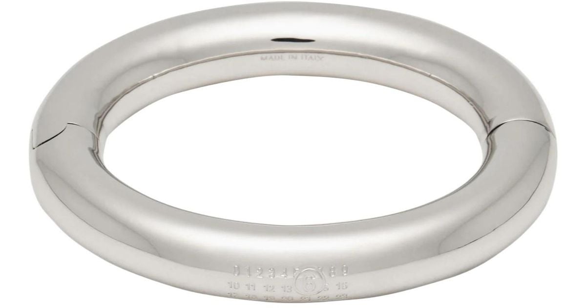 Mm6 Bangle Rings MM6 by Maison Margiela Minimalist Bangle in Metallic | Lyst