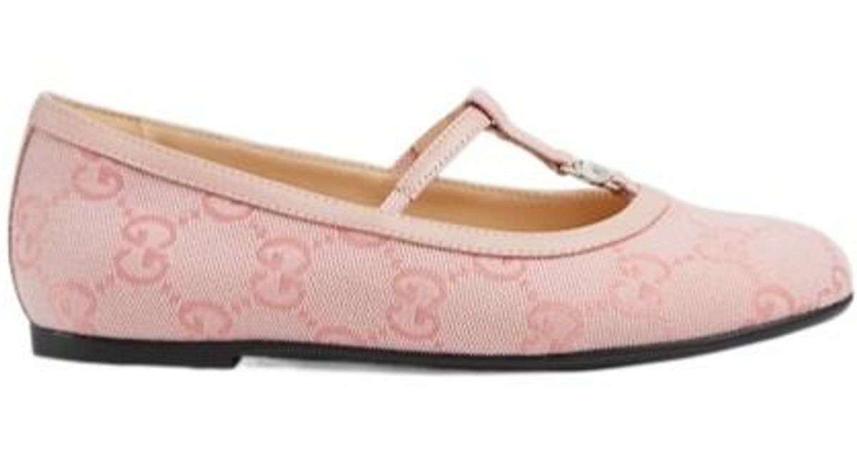 Gucci Children's Double G Ballet Flat in Pink | Lyst