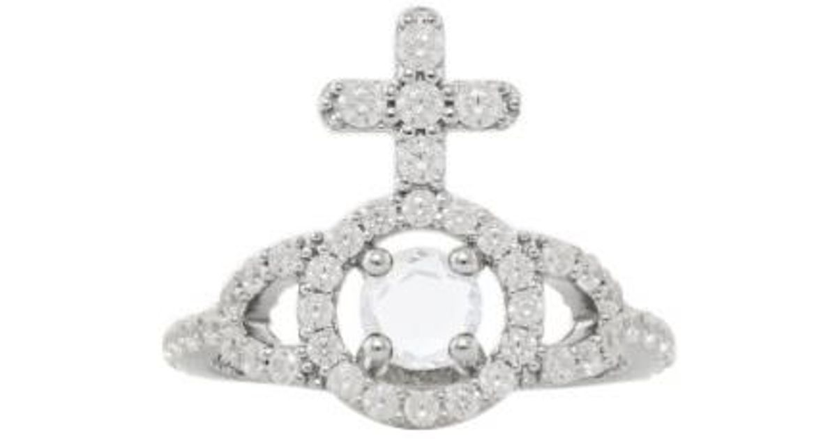 Vivienne Westwood Olympia Embellished Ring in White | Lyst UK