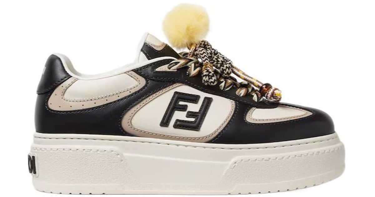 Fendi Match Low-Top Platform Sneakers in Black | Lyst