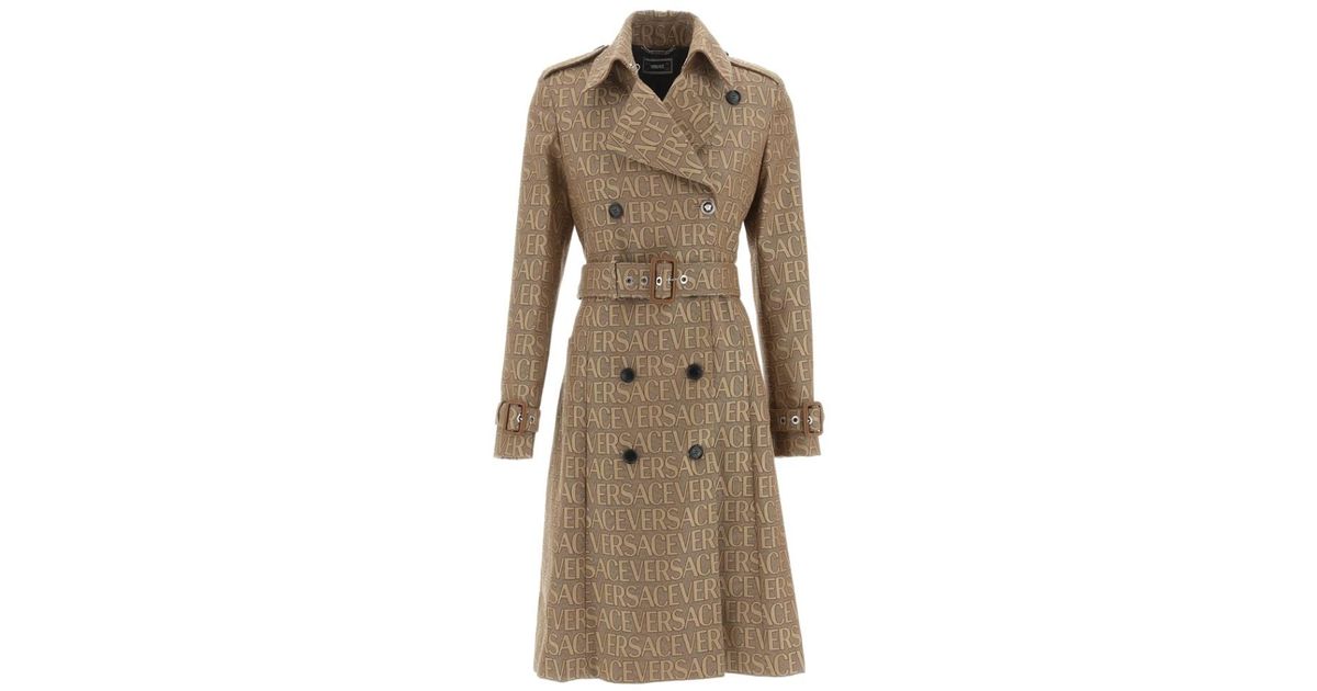 トレンチコート Versace Versace Allover Jacquard Canvas Trench Coat Versace Versace Allover-jacquard Trench Coat | Brown | FARFETCH