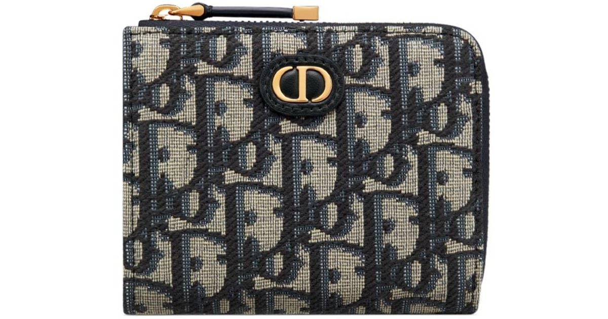 【大人気商品★】Dior 30 Montaigne Sakura ウォレット 30 Montaigne Sakura Wallet Blue Dior Oblique Jacquard | DIOR