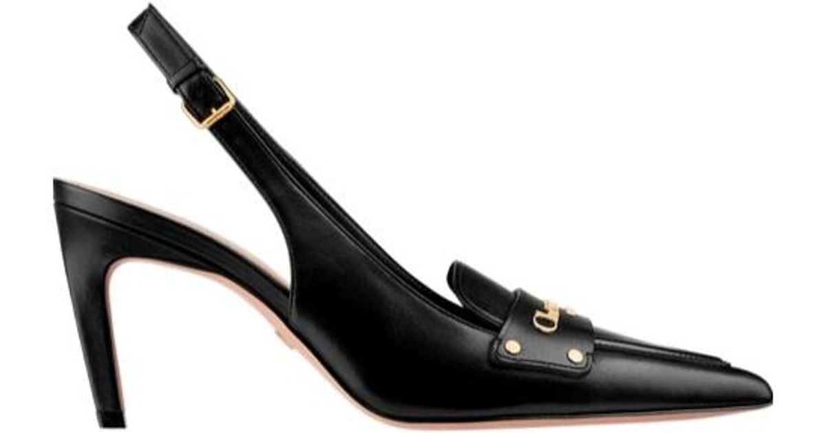 DIOR 25S BOY SLINGBACK HIGH HEELS 85 MM IN BLACK LAMBSKIN
